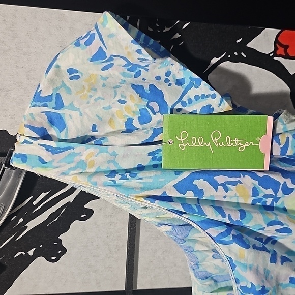 Lilly Pulitzer One Shoulder Matteo Top NWT XXS Bennett Blue - Picture 5 of 6